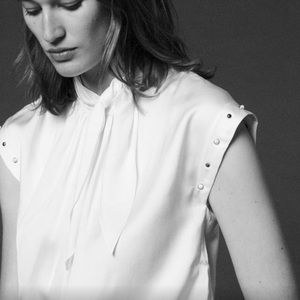 Sandro White Tye Shirt